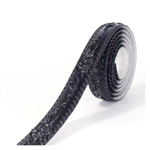 VOLURE Selbstaufkleber 3D Wallpaper Rahmen， PVC Self Adhesive 3D Embossed Wall Border Trim For TV Background Door Frame Multicolor(Nero) von VOLURE