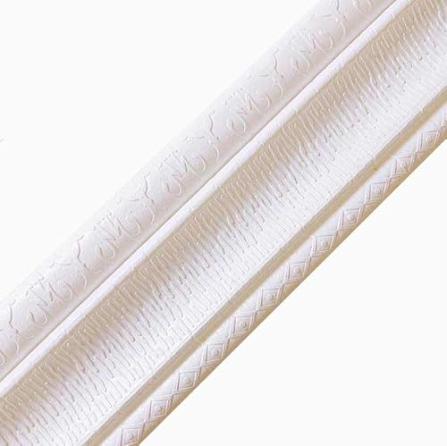 VOLURE Selbstaufkleber 3D Wallpaper Rahmen， Self-Adhesive 3D Embossed Wallpaper Border Multicolor 230x8cm(White) von VOLURE