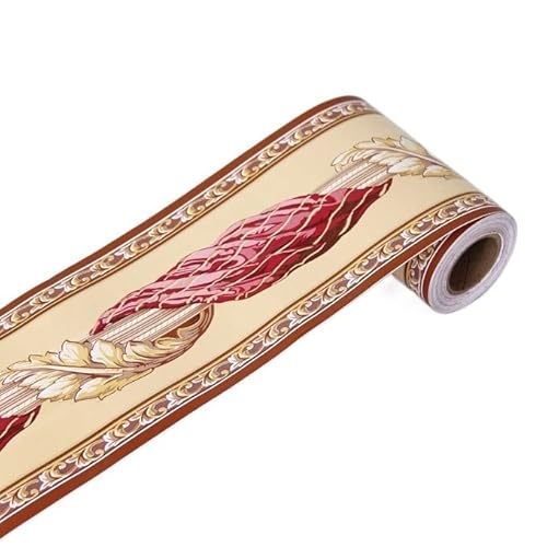 VOLURE Selbstaufkleber 3D Wallpaper Rahmen， Self Adhesive PVC Wallpaper Border DIY Waterproof 10cmx10m Multicolor 3D Bathroom Kitchen(B3201) von VOLURE