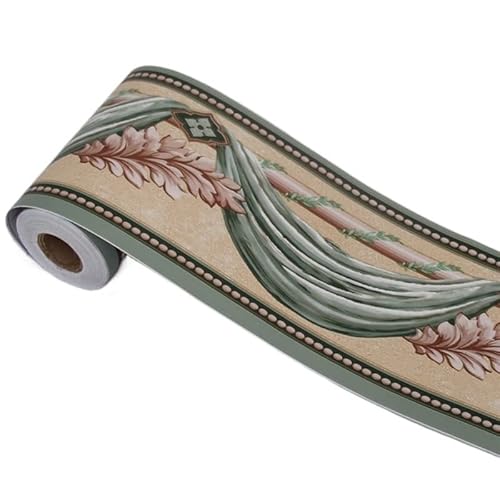 VOLURE Selbstaufkleber 3D Wallpaper Rahmen， Self-Adhesive Waist Line Wallpaper PVC Waterproof 10cm x 10m Multicolor(01) von VOLURE