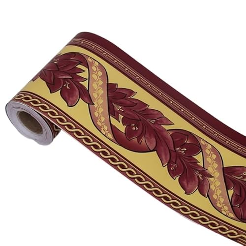 VOLURE Selbstaufkleber 3D Wallpaper Rahmen， Self-Adhesive Waist Line Wallpaper PVC Waterproof 10cm x 10m Multicolor(03) von VOLURE