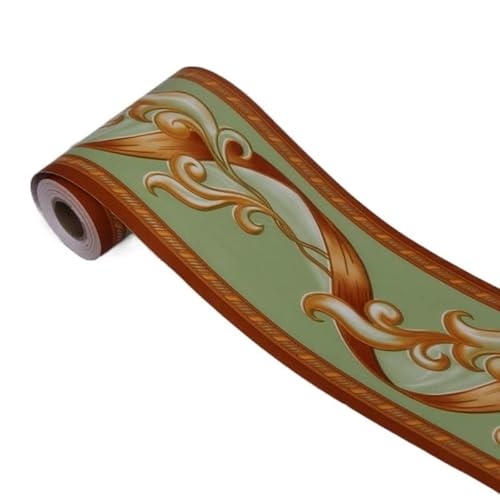 VOLURE Selbstaufkleber 3D Wallpaper Rahmen， Self-Adhesive Waist Line Wallpaper PVC Waterproof 10cm x 10m Multicolor(12) von VOLURE