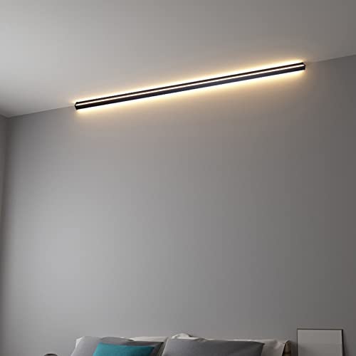 LED Wandlampe Ecke Innen Schwarz Warmweiß Moderne Wandleuchten Langlich Hintergrund Nachtlampe Wand Deko Beleuchtung Wandfluter Minimalistische Badzimmer Schlafzimmer Wohnzimmer Treppen Flur A 100cm von VOMI