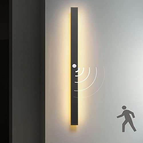 VOMI Langlich Aussen/Innen Wandleuchte mit Bewegungsmelder LED Warmweiß Moderne Flach Wandlampe Lang Up Down Wasserdicht IP65 Lichtleiste Wandbeleuchtung Flur Treppe Gärten 3000K, 100cm von VOMI