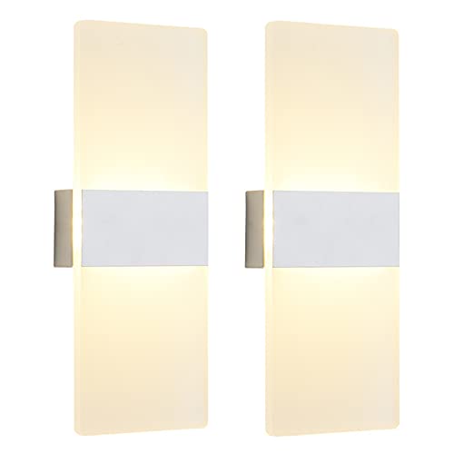 VOMI 2 Pack LED Akku Wandleuchte Mit Schalter Berühren Dimmbar Wandlampe Tragbar Magnetische Nachtlicht USB Wiederaufladbar Intelligent Leselicht Kabellos 2.8 W für Flur Schlafzimmer Weiß,Warm light von VOMI