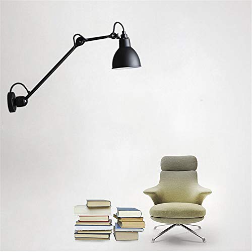 VOMI ANKBOY Industrielle Vintage Wandleuchte Ausziehbar Langarm Retro Wandlampe Verstellbar Lager Langen Arm Einstellbare Rustikale Metall Wandleuchten Schlafzimmer Drehwinkel Beleuchtung Wand Lampe von VOMI