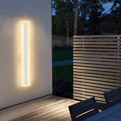 VOMI Außenlampe Wand LED Wandleuchten Aussen Innen Weiß Warmweiss 3000K Wasserdicht IP65 Wandlichte Dekorative Wandlampe Moderne Lange Streifen Wandfluter Garten Schlafzimmer Treppen Warmes Licht,30cm von VOMI