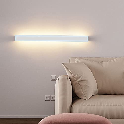 VOMI Außenlampe Wand LED Wandleuchten Aussen Innen Weiß Warmweiss 3000K Wasserdicht IP65 Wandlichte Dekorative Wandlampe Moderne Lange Streifen Wandfluter Garten Schlafzimmer Treppen Warmes Licht,60cm von VOMI