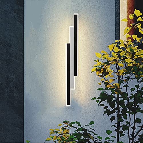 VOMI Außenwandleuchte Wasserdicht IP44 LED Wandlampe Draußen Hoflichter aus Metall Warmweiß Innen Wandbeleuchtung mit Acryl Lampenschirm Minimalistisch Stil für Garten Terrasse Treppe,70cm von VOMI