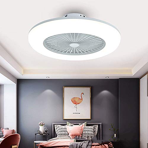 VOMI Deckenventilator mit Licht Moderne Leise Unsichtbares LED Dimmbar Fan Deckenleuchte Mit Fernbedienung APP Steuerung Ventilatorlicht Einstellbare Windgeschwindigkeit Lüfterlicht für Schlafzimmer von VOMI