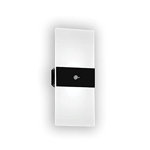 VOMI LED Akku Wandleuchte mit Bewegungssensor, USB-Aufladung Batterie Kabellos Wandlampe Innen, Modern Intelligent Nachtlicht Acryl Wandbeleuchtung 3W für Schlafzimmer Treppenhaus Flur,White light von VOMI