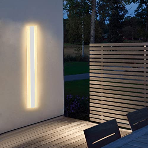 VOMI Lichtleiste LED Wandlampe Innen Außen Weiß Lange Metall Wandleuchte Wasserdicht IP65 Up Down Warmweiß 3000K Wandbeleuchtung Spiegelleuchte Badlampe Badzimmer Schlafzimmer Wohnzimmer Treppen,30cm von VOMI