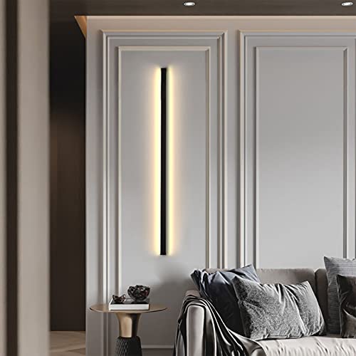VOMI Modern LED Wandleuchte Innen, Minimalistische Aluminium Wandlampe Schwarz, Wandbeleuchtung Linear Hintergrund Dekorative Lichter 3000K für Flur Treppe Schlafzimmer Nachttisch,120cm 24W VOMI Modern LED Wandleuchte Innen, Minimalistische Aluminium Wandlampe Schwarz, Wandbeleuchtung Linear Hintergrund Dekorative Lichter 3000K für Flur Treppe Schlafzimmer Nachttisch,120cm 24W von VOMI