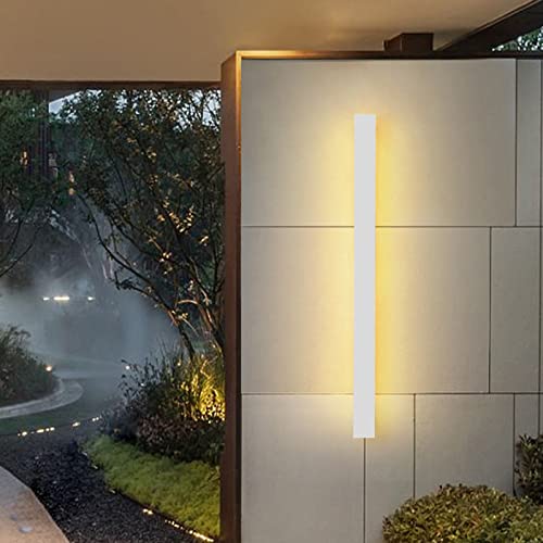 VOMI Wandlicht Außen Wandleuchte Weiß Innen LED Langlich Edelstahl Warmweiß Wasserdicht IP65 Treppe Wandlampe Lang Schmal Modern Up Down Indirekt Lampen Flur Schlafzimmer Wohnzimmer Bad Korridor,80cm von VOMI