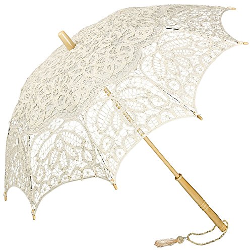 VON LILIENFELD Hochzeitsschirm Brautschirm Vivienne Spitze Deko Sonnenschirm Accessoire creme von VON LILIENFELD