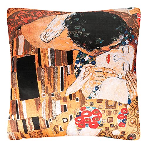 VON LILIENFELD Kissen Kunst Motiv Gustav Klimt Der Kuss Dekokissen 40 x 40 cm Sofakissen Deko Haus Wohnzimmer Kissenbezug mit Füllung beidseitig Bedruckt von VON LILIENFELD