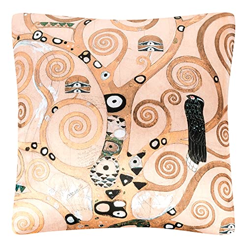VON LILIENFELD Kissen Kunst Motiv Gustav Klimt Lebensbaum Dekokissen 40 x 40 cm Sofakissen Deko Haus Wohnzimmer Kissenbezug mit Füllung beidseitig Bedruckt von VON LILIENFELD
