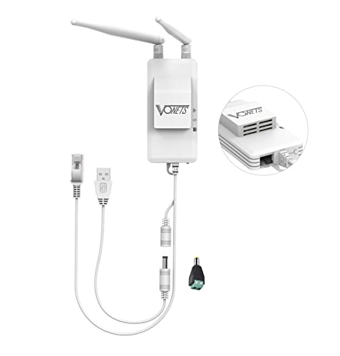 VONETS 5GHz Industrieller Mini WLAN Router Bridge Repeater, LAN zu WLAN Adapter, Wireless Bridge Konvertiert RJ45 Anschluss auf Wireless, 2 Externe Antennens, VAP11S-5G mit intelligentem Kühlgebläse von Vonets