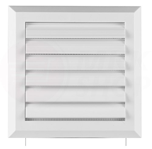 Lamellengitter Jalousie Lamellen Lüftungsgitter Insektennetz Wetterschutz Gitter 1. 130 x 130 mm weiß von VONLIS