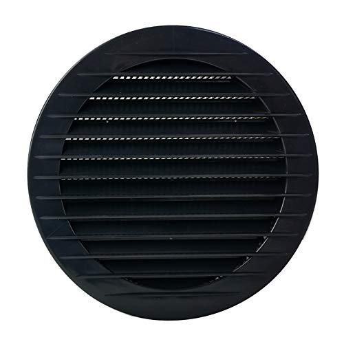 Lüftungsgitter Abschlussgitter anthrazit Gitter Zuluft Abluft Entlüftung Insektenschutz rund - VONLIS® Ø 125 mm inkl.Ring von VONLIS