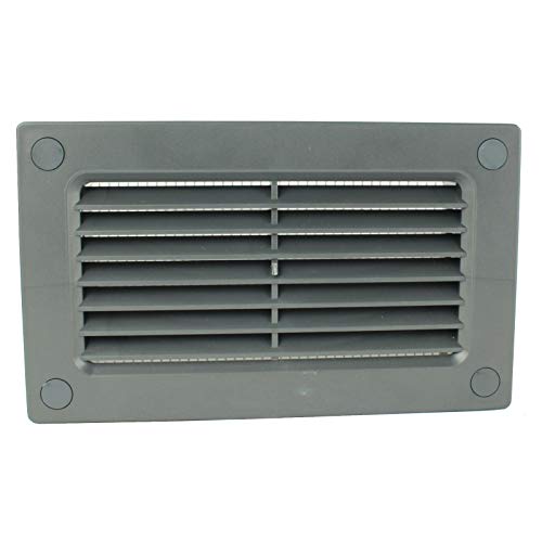 Lüftungsgitter Lamellen Flachkanal Insektenschutz Abluftgitter Lamellengitter MKK® 75 x 150 mm grau von VONLIS