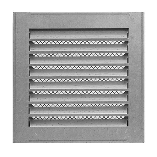Lüftungsgitter Lamellen Metallgitter Abluft Zuluft Eckig weiß verzinkt - VONLIS® 260 x 260 mm Verzinkt von VONLIS