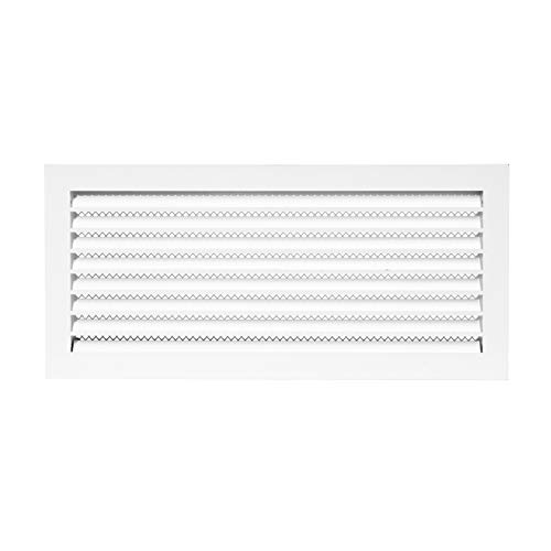 Lüftungsgitter Lamellen Metallgitter Abluft Zuluft Eckig weiß verzinkt - VONLIS® 560 x 260 mm Weiß von VONLIS