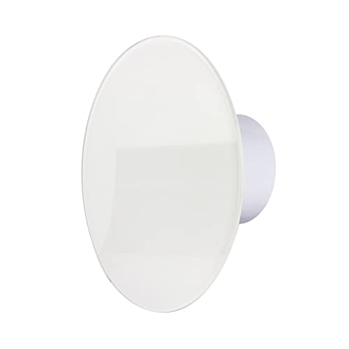 VONLIS Badlüfter Ventilator Wandlüfter Glasfront Abluft Rückstauklappe weiß rund matt glänzend Ø 100 mm Nachlauf/Timer glänzend mit Rückstauklappe von VONLIS