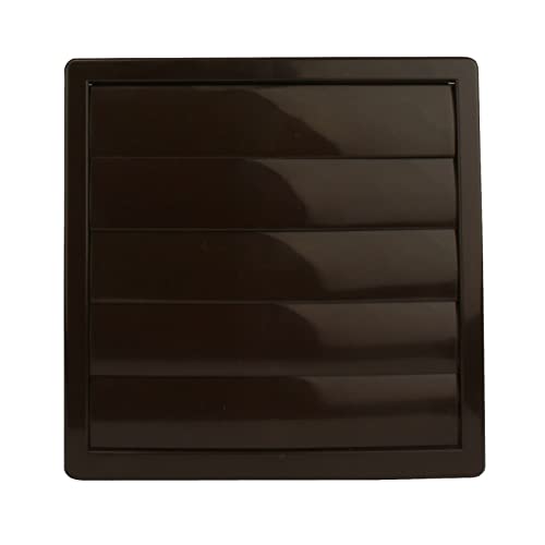 VONLIS Lamellengitter Lüftungsgitter Insektennetz Wetterschutz Kunststoff 170 x 170 mm Ø 100 mm braun von VONLIS