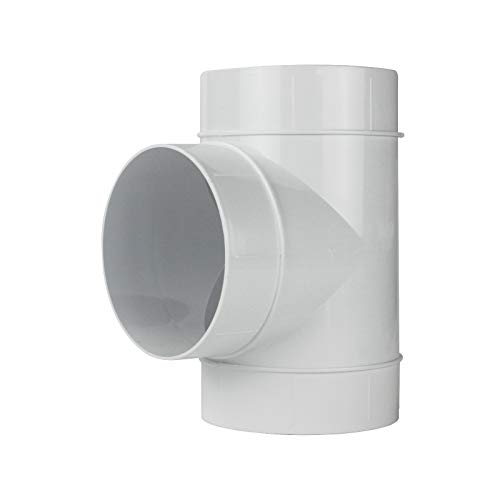 VONLIS Rundkanal Rohrsystem Lüftungsrohr Formteile Bogen T-Stück Verbinder Ø100 mm weiß T-Stück VONLIS Rundkanal Rohrsystem Lüftungsrohr Formteile Bogen T-Stück Verbinder Ø100 mm weiß T-Stück von VONLIS