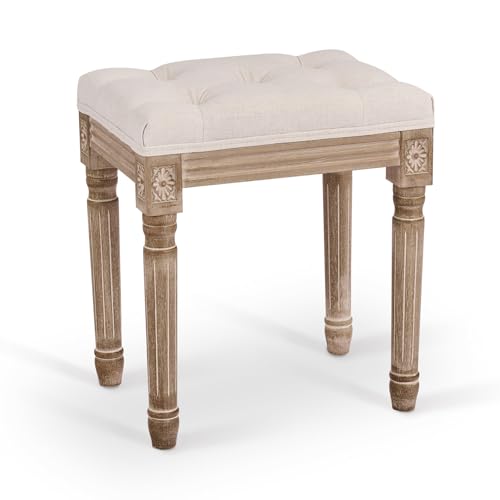 VONLUCE Schminkhocker Polsterhocker Kosmetikhocker Hocker für Schminktisch Sitzhocker Samt Klavierhocker Schminktisch Hocker Massivholzbeine (30 x 40 x 47 cm) von VONLUCE
