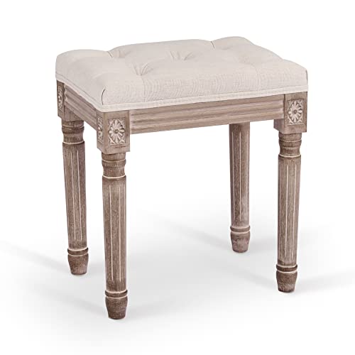 VONLUCE Sitzbank mit gepolstertem Sitz, Bettbank Truhenbank Lounge Retro Schuhbank Polsterbank, Hockerbank für Schlafzimmer Wohnzimmer (Beige-30x40x47cm) von VONLUCE