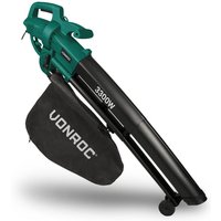 3-in-1 Laubbläser elektrisch 3300W - zum Wegblasen, Aufsaugen und Häckseln – Gebläseleistung 270km/h - Inkl. 40L-Sammelbeutel 3-in-1 Laubbläser elektrisch 3300W - zum Wegblasen, Aufsaugen und Häckseln – Gebläseleistung 270km/h - Inkl. 40L-Sammelbeutel von VONROC