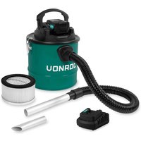 Vonroc - Aschesauger VPower 20V - 12L Tank - hepa Filter - Inkl. 4.0Ah Akku und Schnellladegerät von VONROC