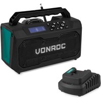 Baustellenradio 20V - fm, bluetooth & usb Inkl. Akku und Schnellladegerät Baustellenradio 20V - fm, bluetooth & usb Inkl. Akku und Schnellladegerät von VONROC