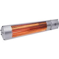 Heizstrahler Marsili – 2000W – 2 Positionen – Silber – Für Wand, Decke oder Stativ – Lowglare-Element – Mit Fernbedienung von VONROC