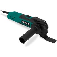 Vonroc - Oszillierendes Multitool 350W – Variable Geschwindigkeit 12.000 – 22.000 U/min. – Inkl. Schleifteller, Klinge für Eintauchschnitte, von VONROC