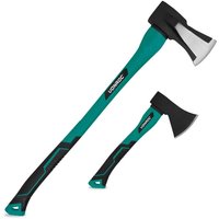 Vonroc - Set aus Spaltaxt und Handaxt – Kopf aus gehärtetem Stahl – glasfaserverstärkter Griff – 79cm – 3900g/35cm – 950g von VONROC