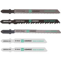 Stichsägeblätter – 5-teilig - T-Welle universell – Holz und Metall – hergestellt in Deutschland von VONROC