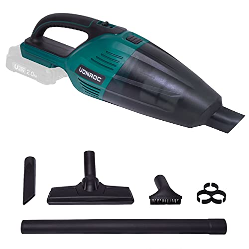 VONROC Akku-Handstaubsauger/Handstaubsauger – VPower 20V (Excl. Akku und Ladegerät) – 0,5 L Auffangbehälter - Inkl. 3 Aufsätze und Verlängerungsstück von VONROC