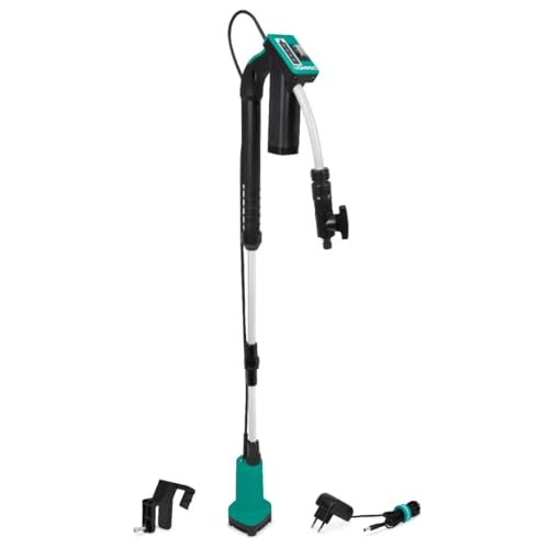 VONROC Regenfasspumpe Akku - Tauchpumpe für Regenwassertonne 12V – 50W – 1500 l/h – Trockenlaufschutz – Universal-Schlauchkupplung – Inklusive Akku und Ladegerät von VONROC