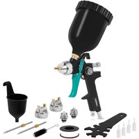 VONROC PRO Farbspritzpistole – Farbsprühgerät – HVLP-Design - 600ml Tank - inkl. 3 Düsen – 2-10 bar - Universelle EURO/DIN 7,2 mm Kupplung von VONROC