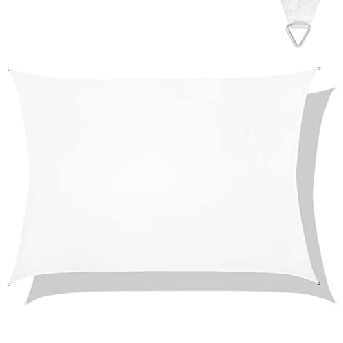 VONROC Premium Sonnensegel – Rechteckig – 400×300 cm– Wasserfest – Weiß – Inklusive Aufbewahrungstasche und Seil von VONROC