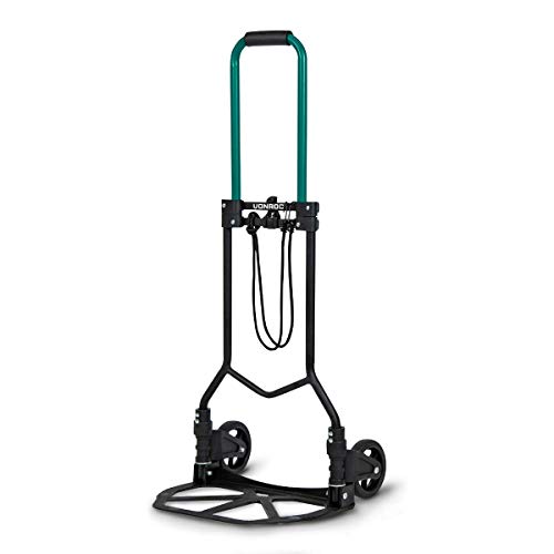 VONROC Sackkarre klappbar - Transportwagen, Transportkarre bis 80kg - Transporthilfe Vollgummireifen - Lastenwagen mit Rollen ideal zum Möbel verschieben von VONROC