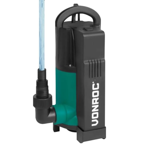 VONROC Tauchpumpe mit integriertem Schwimmer [750W] - Schmutzwasserpumpe für Keller, Pool, Gartenteich - Flachsaugend max Höhe [7,5m] - 1400 l/h für sauberes und schmutziges Wasser von VONROC