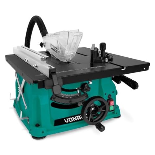VONROC Tischkreissäge mit Untergestell und Führungsschiene 1500W - Tischsäge mit Staubabsaugung 5000U/min - Ø210mm - Inkl. Gehrungsführung und 40T Sägeblatt (Ohne Untergestell) von VONROC
