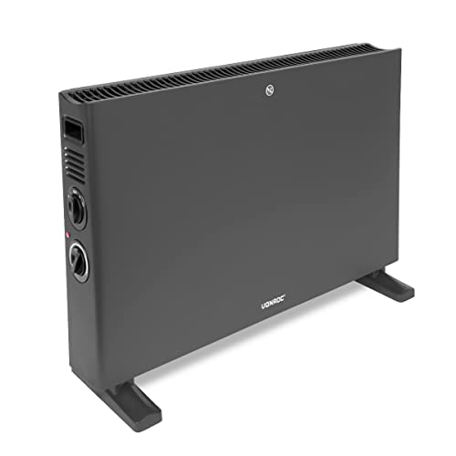 VONROC energiesparende Elektroheizung, Konvektor-Heizung - Elektroheizer, Stromheizung, Standgerät bis 24m2 - Mobiler Heizkörper mit Thermostat, leise, 2 Stufen max 2000W inkl. Turbolüfter von VONROC