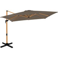 Freitragender Premium-Sonnenschirm Pisogne 300x300cm – Um 360Grad drehbar – Neigbar - Holz - Vonroc von VONROC