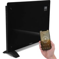 Glasplatten-Konvektorheizgerät – 1500W - 18m2 – Manuelle und WLAN-Steuerung – Einstellbarer Thermostat und Timer – Schwarz von VONROC