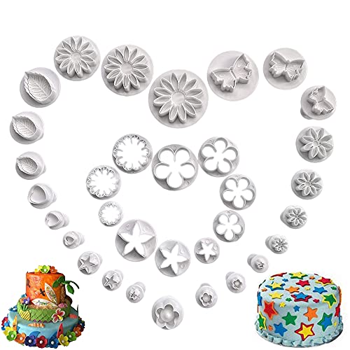 VONUOBEY 33 Stück Fondant Kuchen Cookie Plunger Cutter Sugarcraft Blume Blatt Schmetterling Herz Stern Gänseblümchen Form Dekorieren Form DIY Werkzeuge VONUOBEY 33 Stück Fondant Kuchen Cookie Plunger Cutter Sugarcraft Blume Blatt Schmetterling Herz Stern Gänseblümchen Form Dekorieren Form DIY Werkzeuge von VONUOBEY